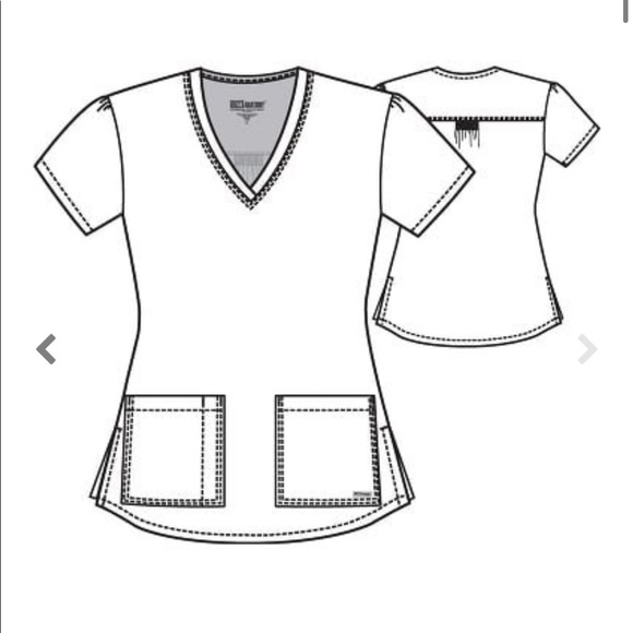 Women's V-Neck Shirred Back Solid Scrub Top - Picture 4 of 4